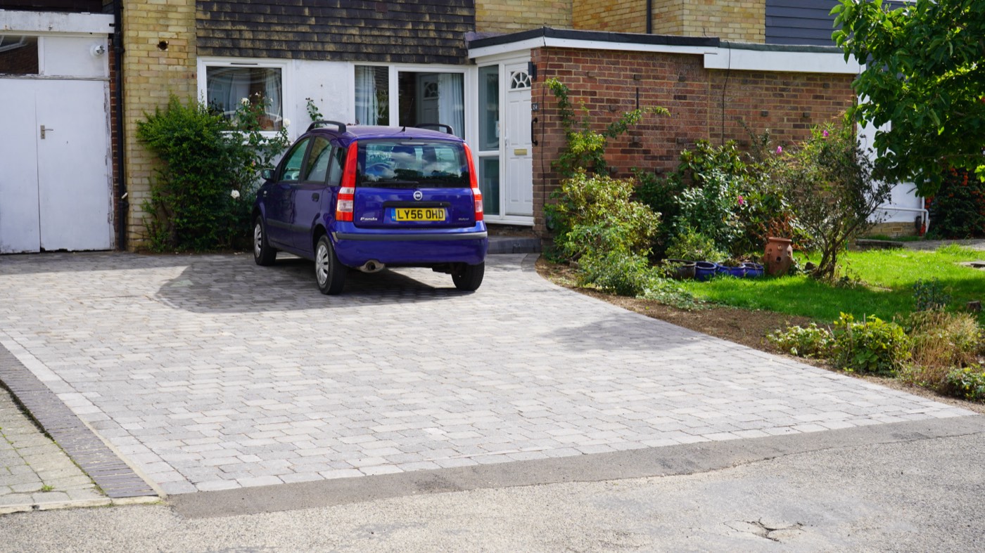 Paved driveway with edge course